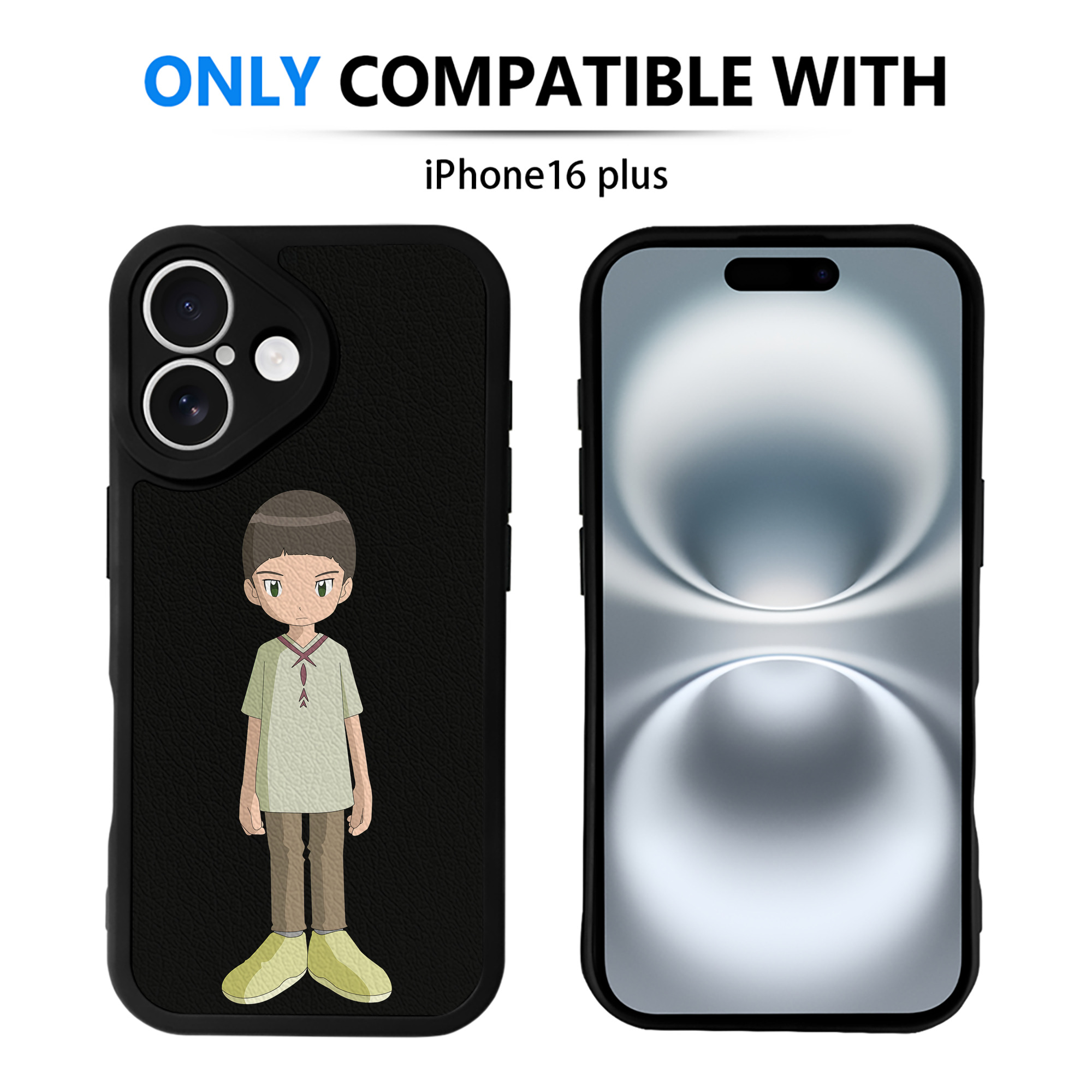 （画像用） Digimon デジタルモンスター/デジモン 【iPhone 16シリーズ対応】シリコンスマホケース（レザー調） 材質：シリコン